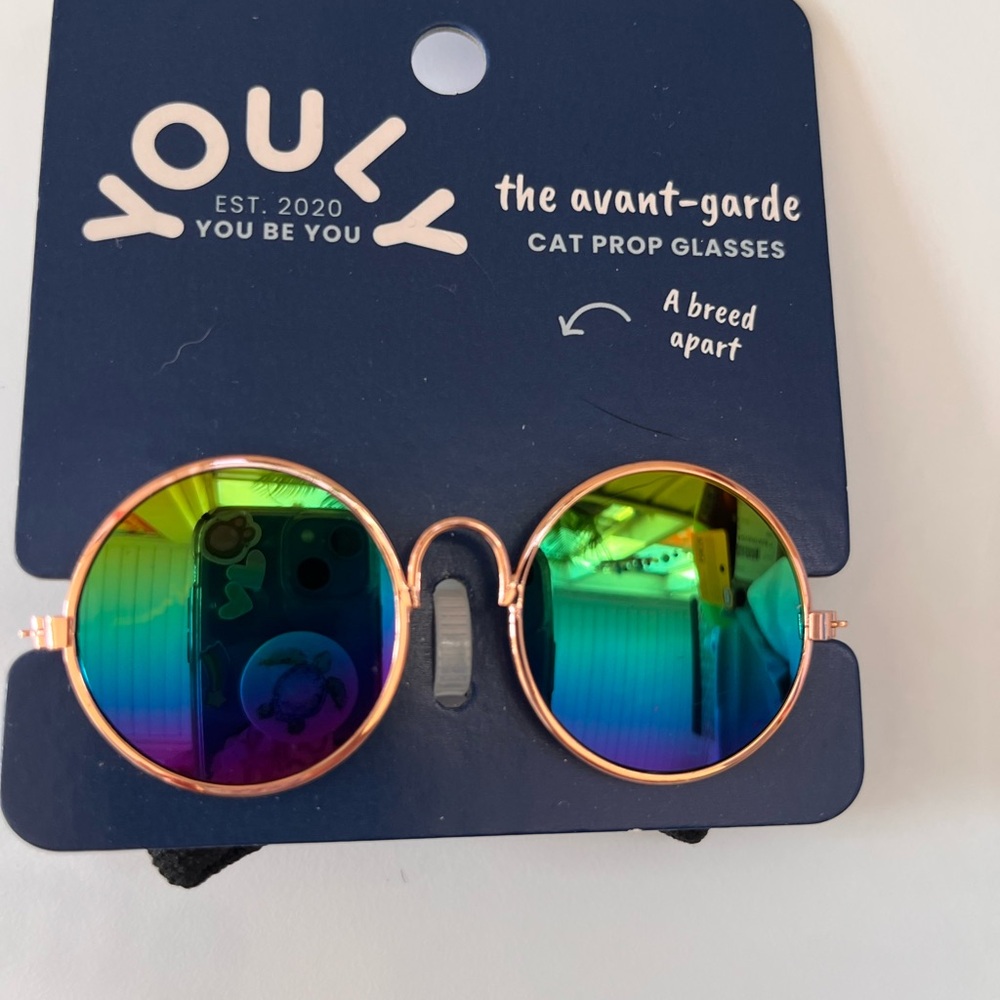 Youly Cat Prop Glasses with Rainbow Lenses